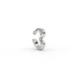 Open Heart Ear Cuff in Sterling Silver